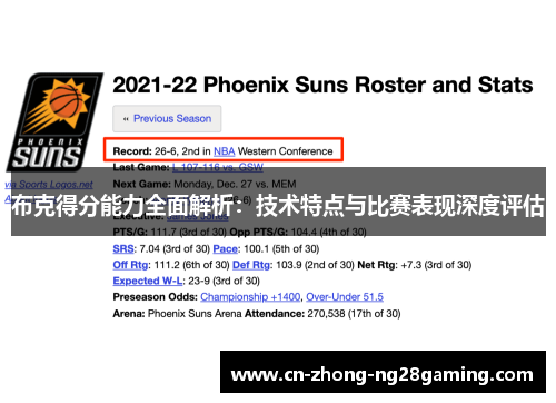 布克得分能力全面解析:技术特点与比赛表现深度评估 布克得分能力全面解析:技术特点与比赛表现深度评估